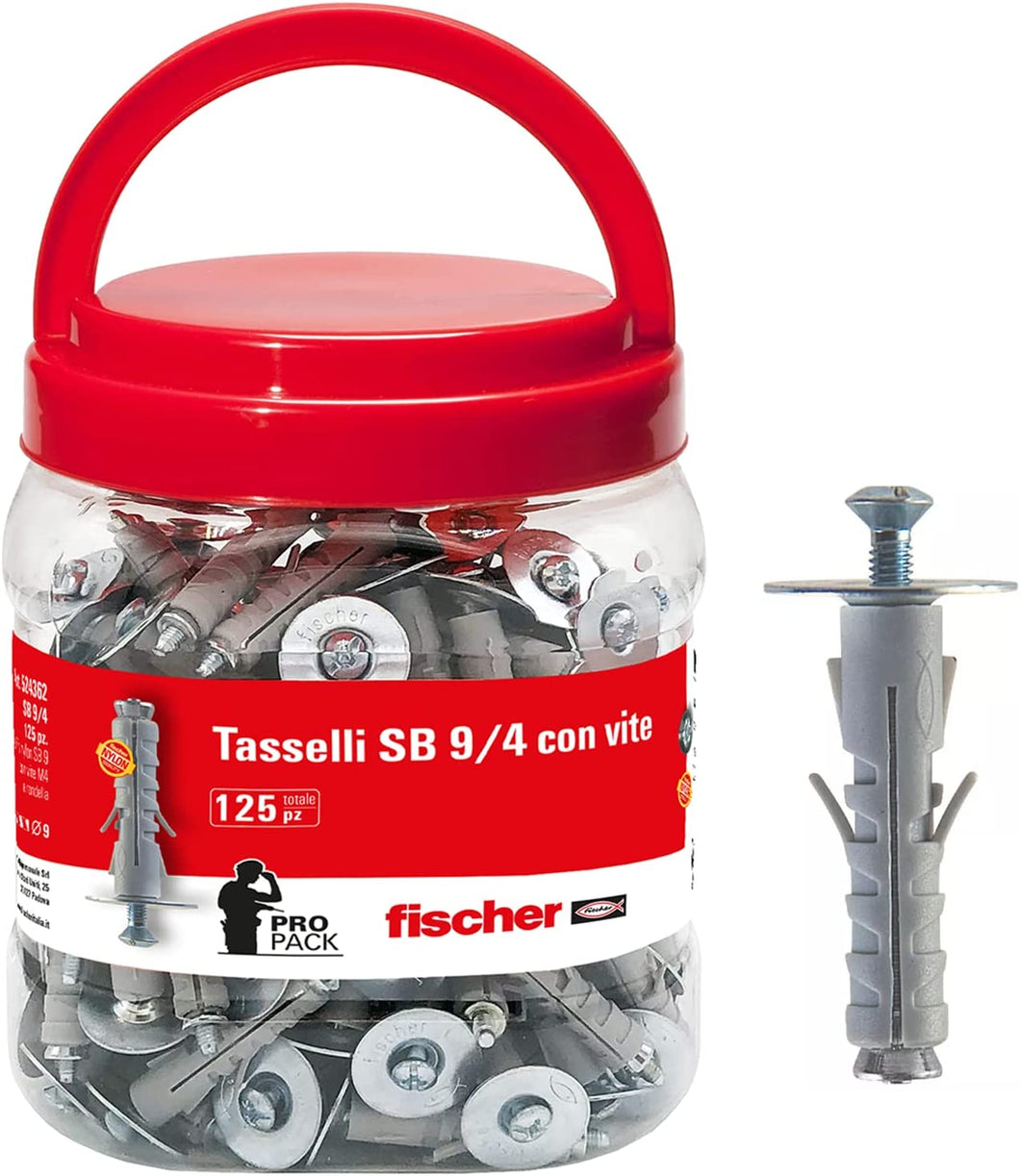 FISCHER PRO PACK 125 Tasselli SB 9/4 con Vite